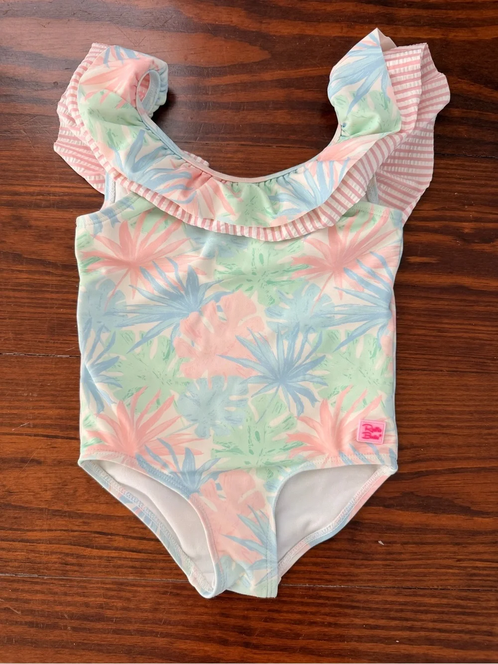 Ruffle Butts Pastel Floral One-Piece Swimsuit - Pink, Blue, Mint